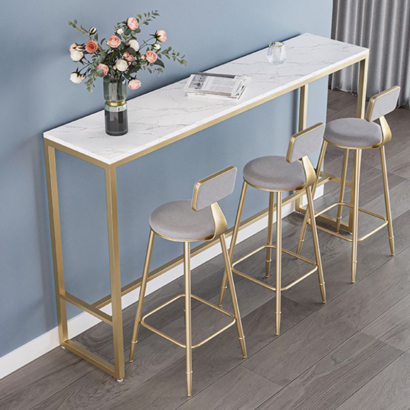 Glam Footrest Counter Stool Fabric Low Back Barstool with 4 Gold Iron Legs Clearhalo 'Bar Furniture' 'Bar Stools' 'bar_stools' 'furn' 'furn_bar_stools' 'Furniture' 'Kitchen & Dining Furniture' 1200x1200_4cb11ea2-f61a-478e-8b60-1809217b1492