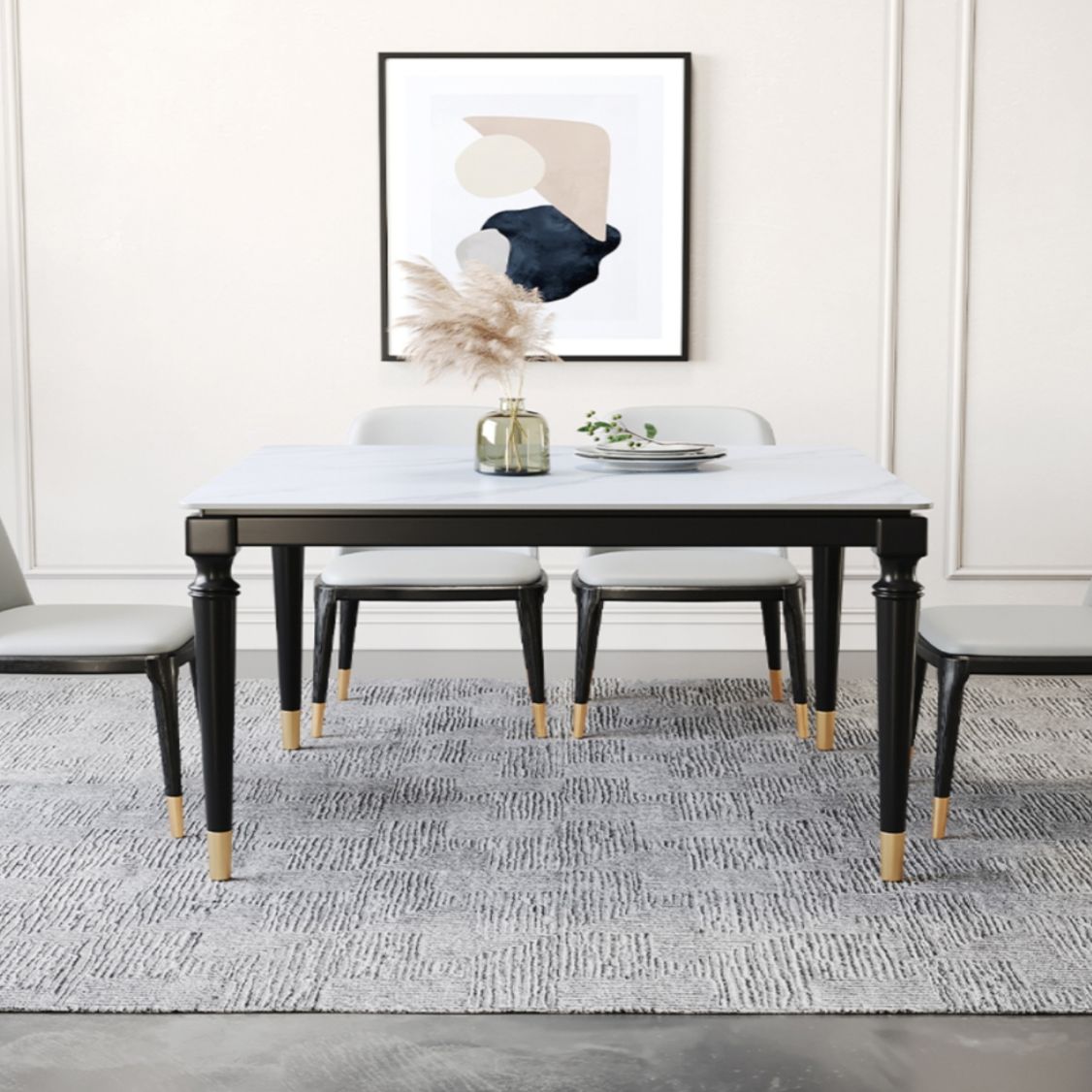 Solid Wood Mid-Century Modern Table White Sintered Stone Table with 4 Legs Clearhalo ' dining_table' 'Dining Tables & Seating' 'Dining Tables' 'furn' 'furn_dining_table' 'Furniture' 'furniture_dining_table' 'Kitchen & Dining Furniture' 'kitchen&dining_furn' 'kitchen' 'kitchen_dining_table' 1200x1200_4cb1996f-a8e3-42c6-981e-d79eb2e012b6