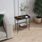 Contemporary Rectangular Side Table Metal 4 Legs End Table with Shelf