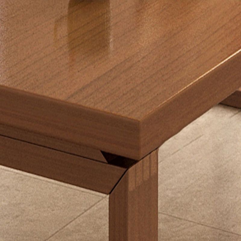 Modern Rectangular Wood Dining Table with Solid Wood Legs for Living Room