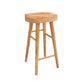 Contemporary Solid Wood Counter Stool Saddle Seat Backless Bar Stool