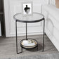 23.6" Tall Round Glass Top Side Table Iron Frame Base End Table with Shelf Clearhalo 'Coffee & Accent Tables' 'End & Side Tables' 'end_side_tables' 'furn' 'furn_end_side_tables' 'Furniture' 'Living Room Furniture' 1200x1200_4cb42b3f-41ba-41d7-b6af-a71d126d7e95