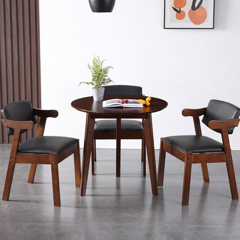 Round Shape Modern Dining Table Wood Color Fixed Table with Rubberwood Solid Wood Clearhalo ' dining_table' 'Dining Tables & Seating' 'Dining Tables' 'furn' 'furn_dining_table' 'Furniture' 'furniture_dining_table' 'Kitchen & Dining Furniture' 'kitchen&dining_furn' 'kitchen' 'kitchen_dining_table' 1200x1200_4cb4ccc5-3170-4650-a61c-f1e44770e146