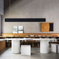 Minimalist Solid Wood Standard Dining Table Oval Kitchen Dining Table with Double Pedestal Base Clearhalo ' dining_table' 'Dining Tables & Seating' 'Dining Tables' 'furn' 'furn_dining_table' 'Furniture' 'furniture_dining_table' 'Kitchen & Dining Furniture' 'kitchen&dining_furn' 'kitchen' 'kitchen_dining_table' 1200x1200_4cba3b3d-8b43-47cc-88dd-178d8d0b23ab