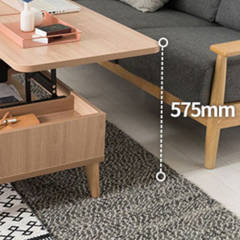 Floating Top Coffee Table with Shelf and 4 Legs Wooden Coffee Tabl Clearhalo 'Coffee & Accent Tables' 'Coffee Tables' 'coffee_tables' 'furn' 'furn_coffee_tables' 'Furniture' 'Living Room Furniture' 1200x1200_4cbc25c7-1faf-4785-985b-6ecb8c664a34