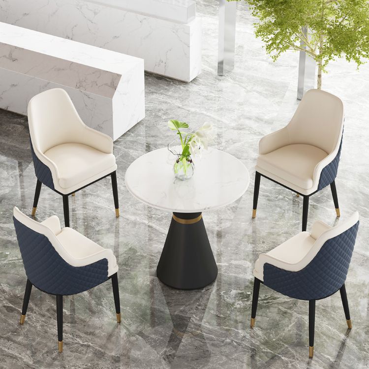 Glam 1/2/3/4/5 Pieces Dining Set Round Sintered Stone Dining Table Set Clearhalo 'Dining Room Sets' 'Dining Tables & Seating' 'dining_room_set' 'furn' 'furn_dining_room_set' 'Furniture' 'furniture_dining_room_set' 'Kitchen & Dining Furniture' 'kitchen&dining_furn' 'kitchen' 1200x1200_4cbc45d1-cfb5-4ded-841d-0a9977a0c5f8