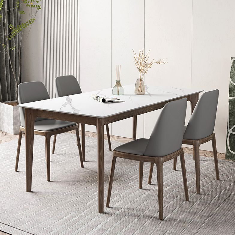 1/4/5/7 Pcs Walnut Wood Modern Dining Set with Sintered Stone Table Dinette Set Clearhalo 'Dining Room Sets' 'Dining Tables & Seating' 'dining_room_set' 'furn' 'furn_dining_room_set' 'Furniture' 'furniture_dining_room_set' 'Kitchen & Dining Furniture' 'kitchen&dining_furn' 'kitchen' 1200x1200_4cbcbd20-090e-4495-8304-d970ea4a0fa3