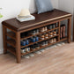 11.81 Inch Wide Seating Bench Rubberwood Bench with Shoes Storage
