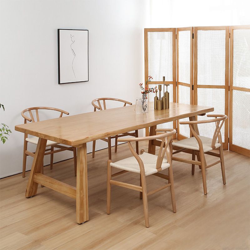 Rectangle Pine Solid Wood Table Modern Dining Table with Double Pedestal for Restaurant Clearhalo ' dining_table' 'Dining Tables & Seating' 'Dining Tables' 'furn' 'furn_dining_table' 'Furniture' 'furniture_dining_table' 'Kitchen & Dining Furniture' 'kitchen&dining_furn' 'kitchen' 'kitchen_dining_table' 1200x1200_4cbfa960-2fd7-463b-a594-83a887e8dbe1