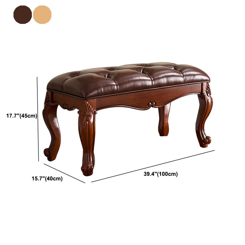 Rectangle 15.7" Wide Entryway Bench Traditional Upholstered Seating Bench with Cushioned Clearhalo 'Benches' 'Chairs & Seating' 'furn' 'furn_benches' 'Furniture' 'Living Room Furniture' 1200x1200_4cc0ab40-e28e-462a-b4c1-bc4467b01d57