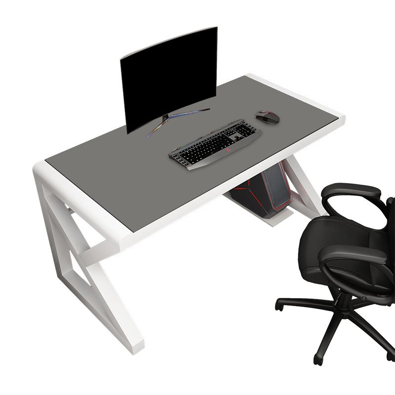 Hedendaags glazen rechthoekige gaming -bureau gespiegeld schrijfbureau voor thuis