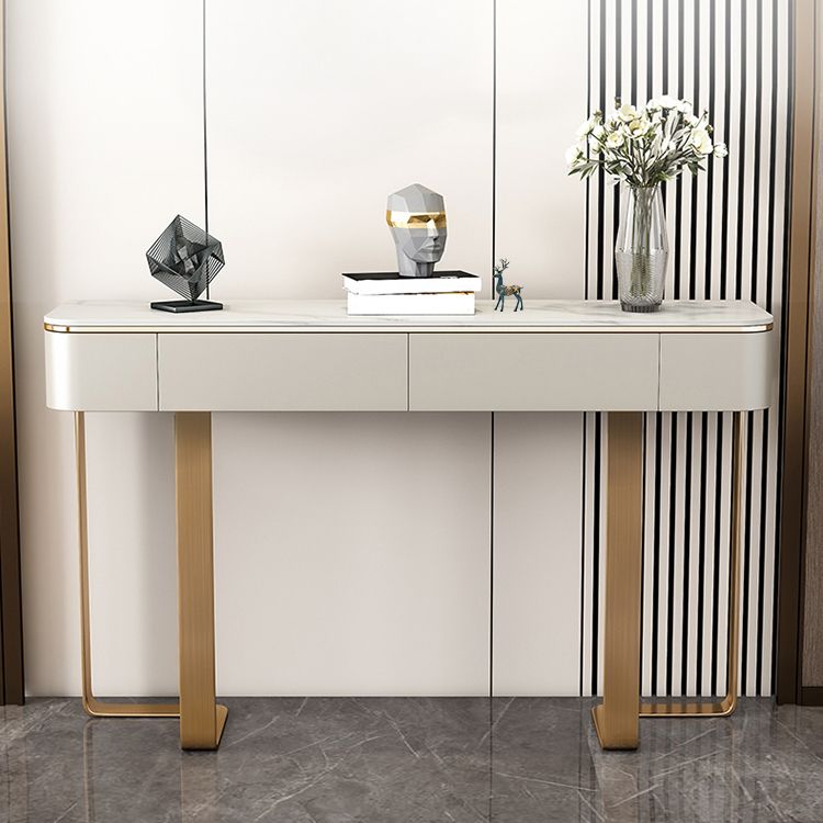 I cassetti della console glam a mezza luna includevano tavolo accento per la sala