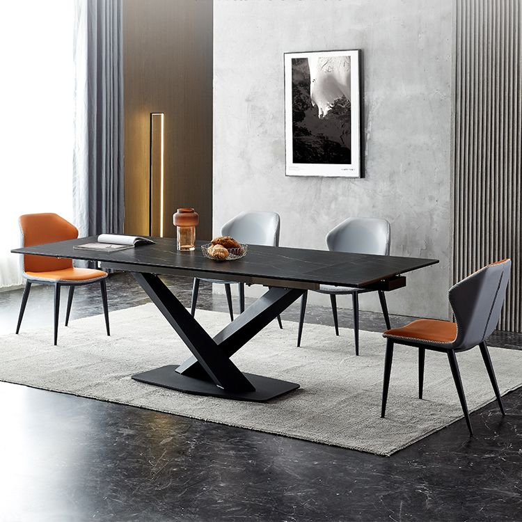 Modern Sintered Stone Rectangle Table Set 1/4/5/6 Pieces Dining Set Clearhalo 'Dining Room Sets' 'Dining Tables & Seating' 'dining_room_set' 'furn' 'furn_dining_room_set' 'Furniture' 'Kitchen & Dining Furniture' 1200x1200_4cc285d3-891d-4cc0-bd9b-e2be01c770be