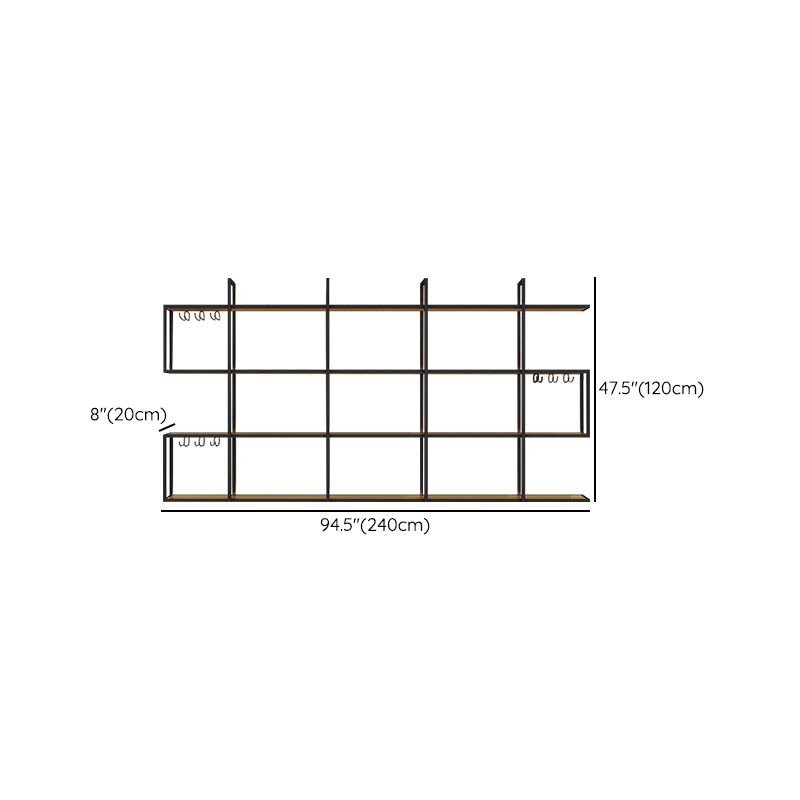 Wall Mounted Wine Rack Kit Metal and Wood Wine Holder Rack in Brown and Black Clearhalo 'furn' 'furn_wine_racks' 'Furniture' 'Kitchen & Dining Furniture' 'Wine Racks' 'wine_racks' 1200x1200_4cc30730-6a47-427b-8148-cce2627ab9d9