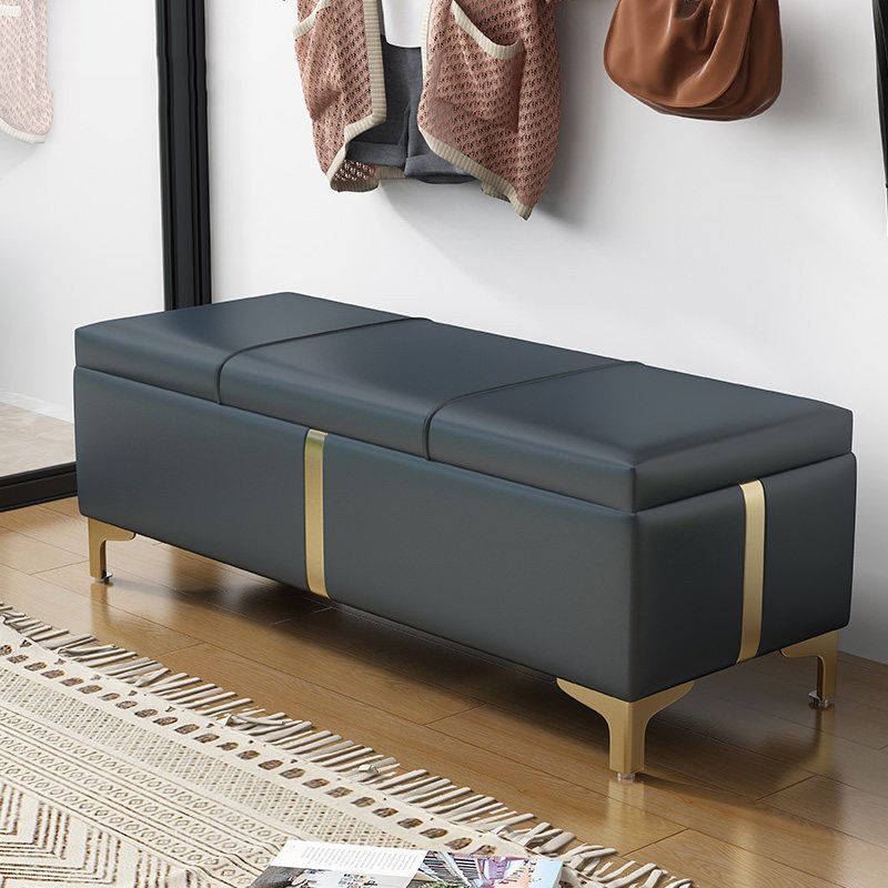 16.5" W Glam Wood Seating Bench Cushioned Entryway Bench with Storage Clearhalo 'Benches' 'Chairs & Seating' 'furn' 'furn_benches' 'Furniture' 'Living Room Furniture' 1200x1200_4cc3d669-1279-432c-9108-409c5eb336bc