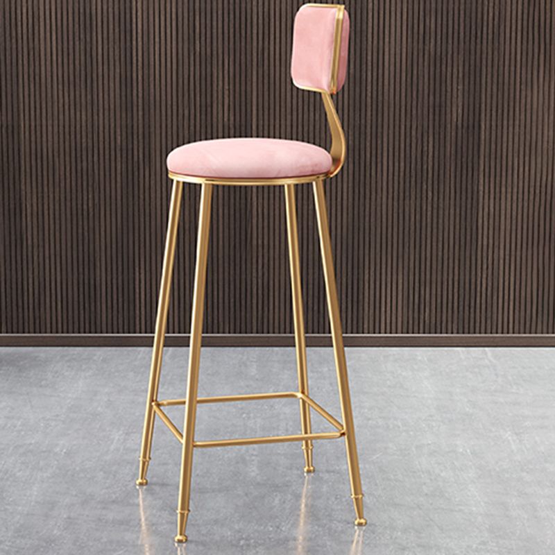 Nordic Style Bar-stool Round Seat Counter Bar Stool with Metal Legs for Home Use Clearhalo 'Bar Furniture' 'Bar Stools' 'bar_stools' 'furn' 'furn_bar_stools' 'Furniture' 'Kitchen & Dining Furniture' 1200x1200_4cc46c63-a379-4cea-9e56-f71bca65ecb0