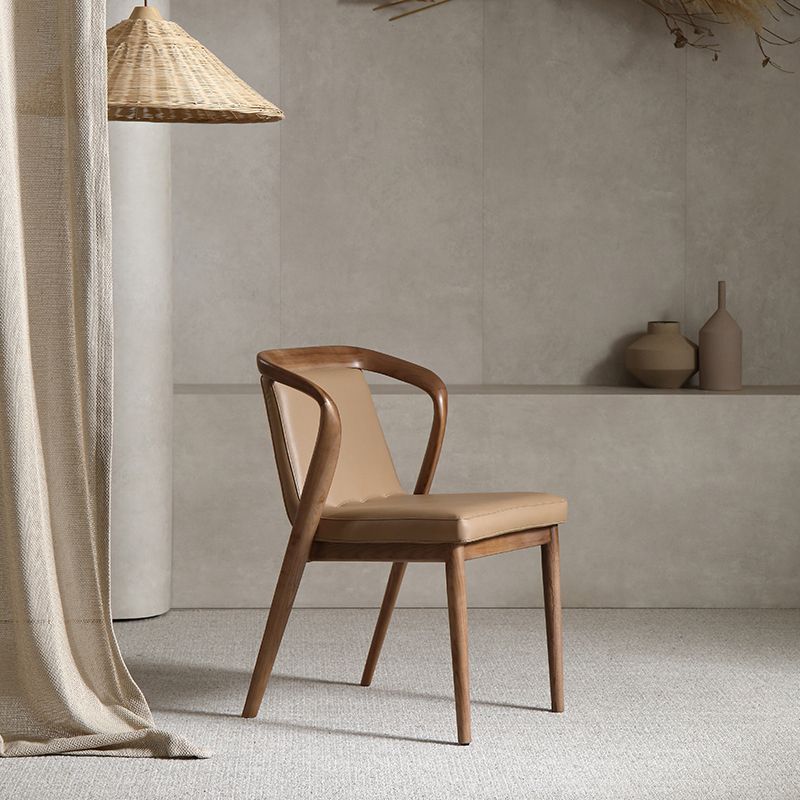 Comedor silla lateral contemporánea silla de comedor tapizada a madera maciza