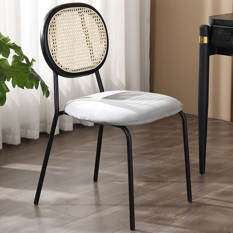 Open Back Armless Dining Chairs Upholstered Side Chair with Metal Legs Clearhalo ' kitchen&dining_furn' 'Dining Chairs' 'Dining Tables & Seating' 'dining_chair' 'furn' 'furn_dining_chair' 'Furniture' 'furniture_dining_chair' 'Kitchen & Dining Furniture' 'kitchen' 1200x1200_4cc55ac9-7230-4340-8e34-54d7c1342053