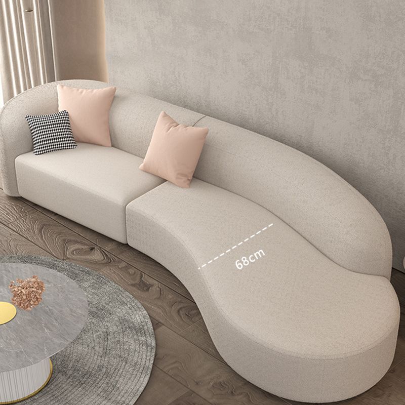 Contemporary Fabric/Faux Leather Tight Back Sofa Tuxedo Arm Curved Seating Clearhalo 'furn' 'furn_sofas' 'Furniture' 'Living Room Furniture' 'Sofa' 'sofas' 1200x1200_4cc58367-f44d-416c-8a65-3fc529635c0b