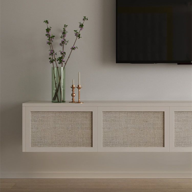 Nordic Solid Wood Wall-Mounted TV Cabinet Living Room Cotton-Linen TV Stand Clearhalo 'furn' 'furn_tv_stands_entertainment_centers' 'Furniture' 'Living Room Furniture' 'TV Stands & Entertainment Centers' 'TV Stands & Media Storage Furniture' 'tv_stands_entertainment_centers' 1200x1200_4cc64f81-ed9d-40b5-8c51-48d500692d9c