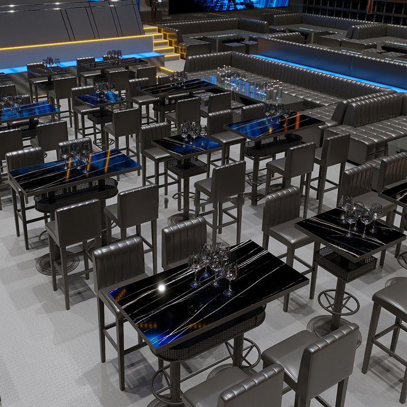Industrial Style Bar Wine Table Black Color Bar Dining Table with Storage Clearhalo 'Bar Furniture' 'Bar Tables' 'bar_tables' 'furn' 'furn_bar_tables' 'Furniture' 'Kitchen & Dining Furniture' 1200x1200_4cc6fa67-270d-439d-9e73-a304af60b462