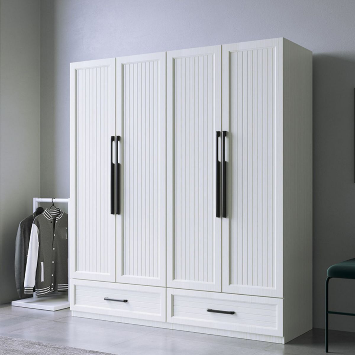 Armoire multifonctionnelle en aluminium moderne Armoire autonome avec des tiroirs à proximité