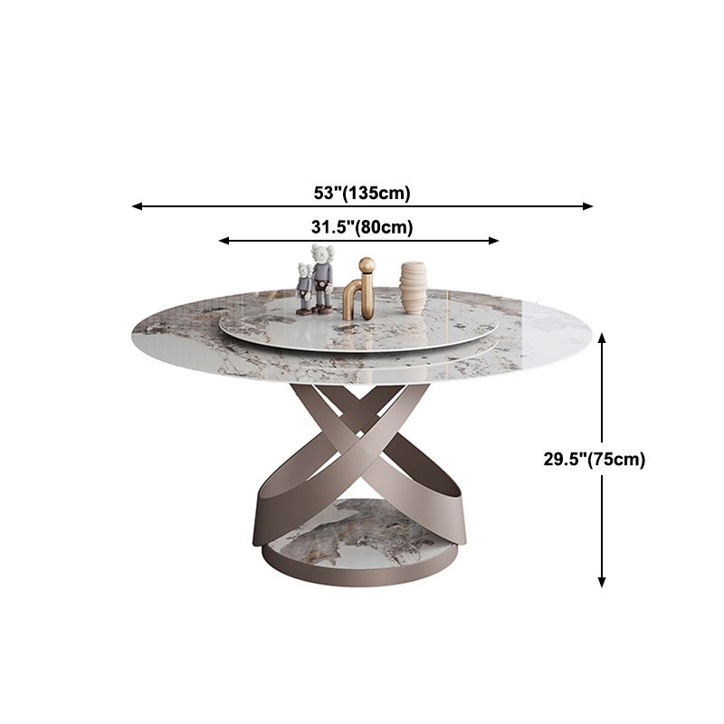 Modern Home Sintered Stone Table Round Pedestal Dining Table Clearhalo 'Dining Tables & Seating' 'Dining Tables' 'dining_table' 'furn' 'furn_dining_table' 'Furniture' 'furniture_dining_table' 'Kitchen & Dining Furniture' 1200x1200_4cc86cda-e671-498e-a3f0-1cf60ab13be9