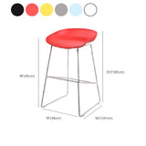 Glam Low Back Armless Bar Stool Indoor Plastic Stool with Metal Base