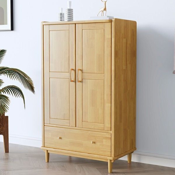 Traditionele rubberwood garderobe met lade matte afwerking Kast voor thuis
