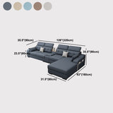 Cotton Blend Pillowed Back L-Shape Cushions Furniture Sectionals for 4 People