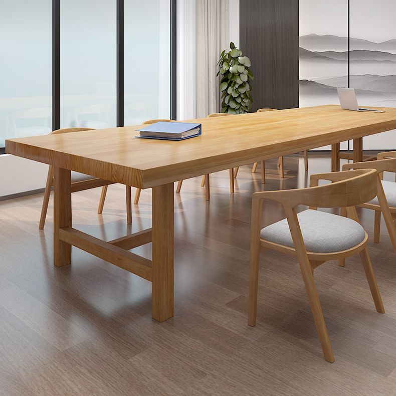 Solid Wood Meeting Table Simplicity Fixed Writing Table for Home Office Clearhalo 'furn' 'furn_office_desk' 'Furniture' 'Office Desks' 'Office Furniture' 'office_desk' 1200x1200_4cca4e47-9082-45c6-8b38-9dde5ad6a134