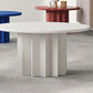 Contemporary Solid Wood Pedestal Cocktail Table Round Single Coffee Table