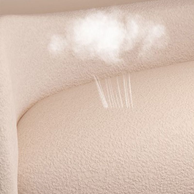 Modern Wool Curved Sofa Sloped Arm Sofa for Living Room, Apartment