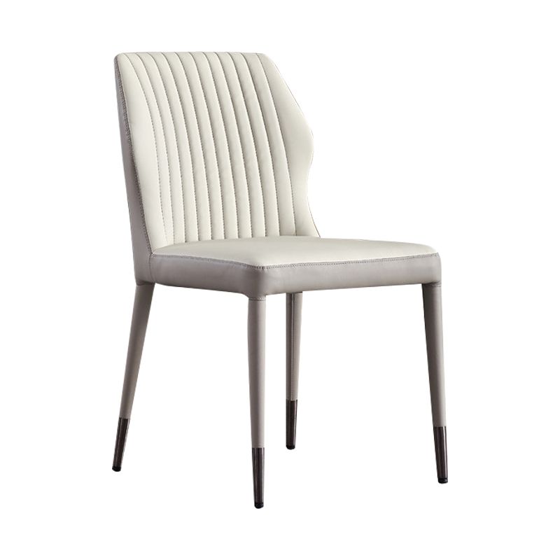 Modern Style Armless Side Chairs Solid Back Leather Dining Chairs for Kitchen (Set of 2) Clearhalo ' kitchen&dining_furn' 'Dining Chairs' 'Dining Tables & Seating' 'dining_chair' 'furn' 'furn_dining_chair' 'Furniture' 'furniture_dining_chair' 'Kitchen & Dining Furniture' 'kitchen' 1200x1200_4cce78ef-2282-41aa-9e70-47e66029f245