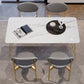Glam Stone Top Dining Table Set 1/2/5 Pieces Rectangle White Indoor Dinette Set Clearhalo 'Dining Room Sets' 'Dining Tables & Seating' 'dining_room_set' 'furn' 'furn_dining_room_set' 'Furniture' 'Kitchen & Dining Furniture' 1200x1200_4cceda83-15c2-409b-bc91-c57f354ccf86