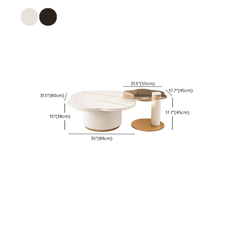 Slate and Metal Coffee Table No Distressing Pedestal Coffee Table Set Clearhalo 'Coffee & Accent Tables' 'Coffee Tables' 'coffee_tables' 'furn' 'furn_coffee_tables' 'Furniture' 'Living Room Furniture' 1200x1200_4ccf0486-e6bb-4e3b-99ad-2355644b3306