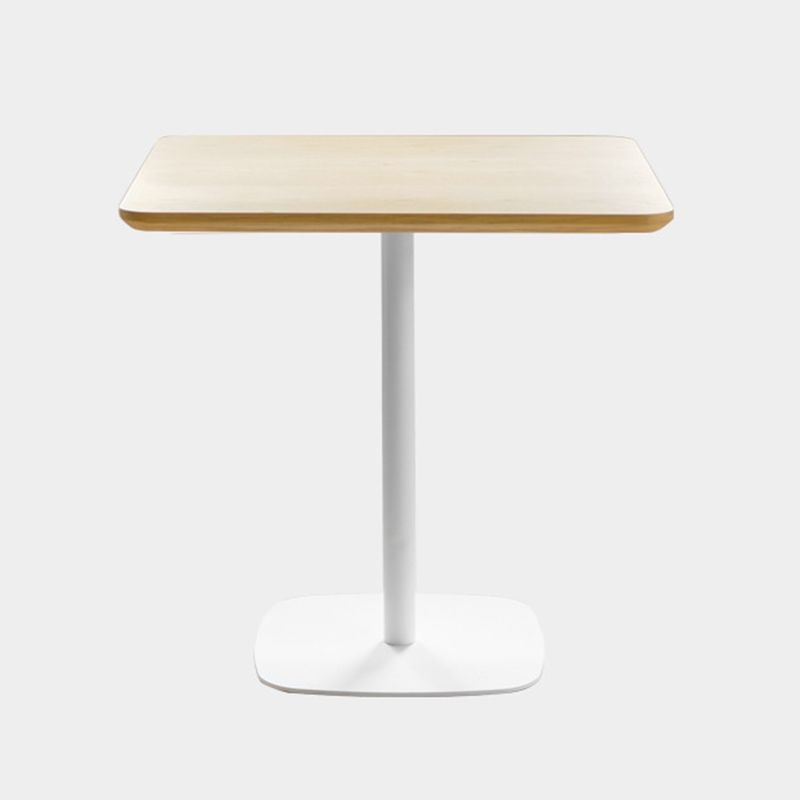 Mesa de comedor cuadrada mesa de fibra de densidad media con base de pedestal