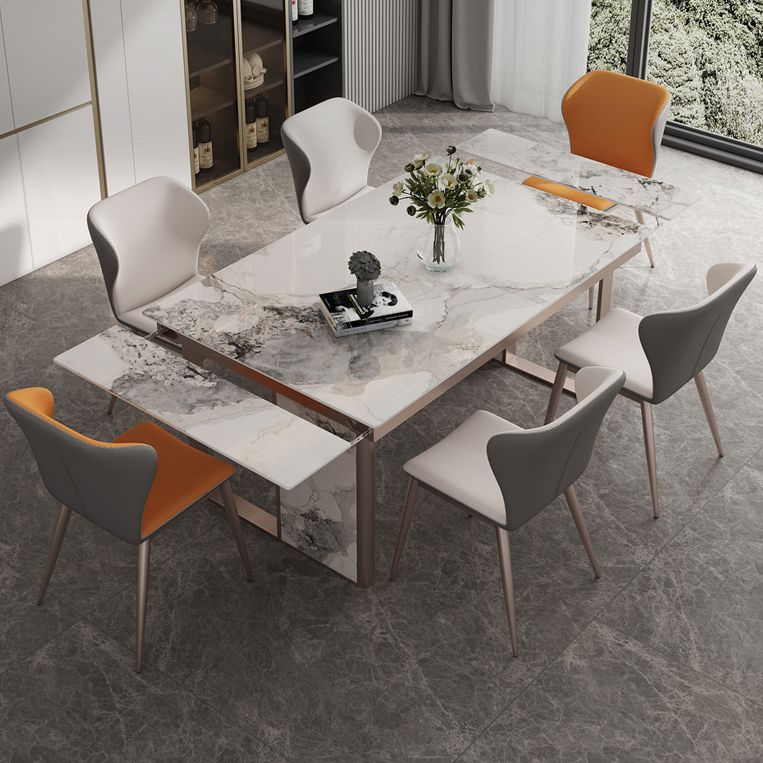 Traditional Luxury Style Dining Table Rectangle Sintered Stone Table with Double Pedestal Clearhalo ' dining_table' 'Dining Tables & Seating' 'Dining Tables' 'furn' 'furn_dining_table' 'Furniture' 'furniture_dining_table' 'Kitchen & Dining Furniture' 'kitchen&dining_furn' 'kitchen' 'kitchen_dining_table' 1200x1200_4ccf9bc4-2af7-41b5-815c-dfe4ca9385aa