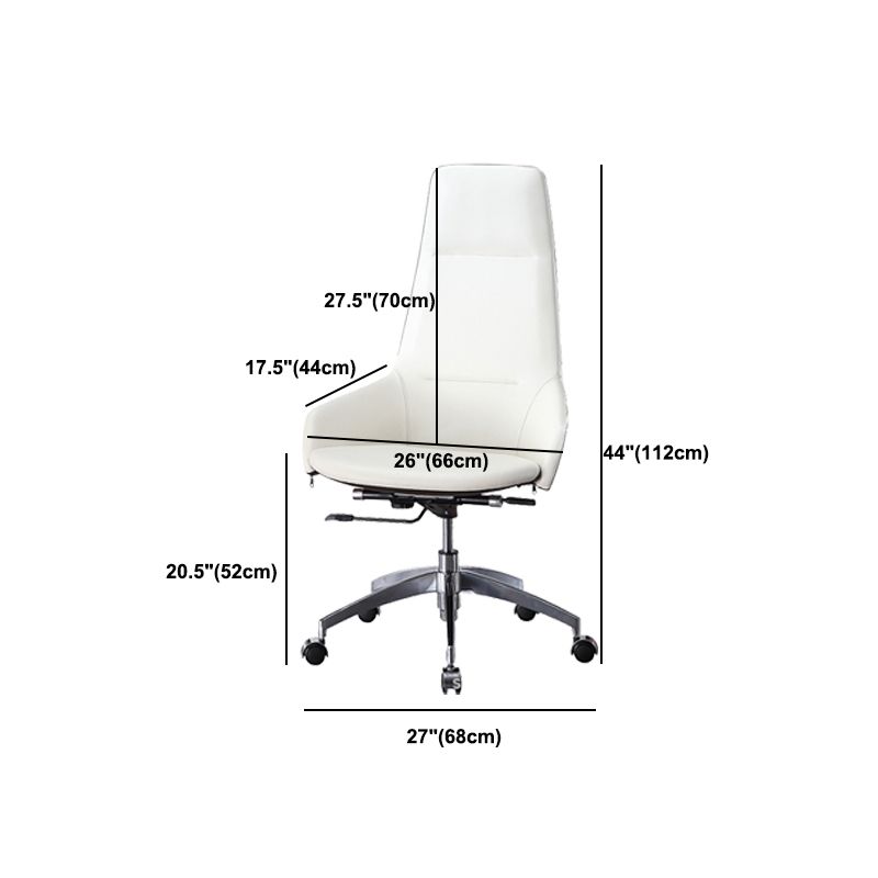 Faux Leather Office Chair Contemporary Nylon Desk Chair in White Clearhalo 'furn' 'furn_office_chair' 'Furniture' 'Office Chairs' 'Office Furniture' 'office_chair' 1200x1200_4cd19d9f-4a68-4841-8b37-f862d092c63d