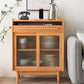Wooden Home Sideboard Modern Rectangular Side Board with Sliding Door