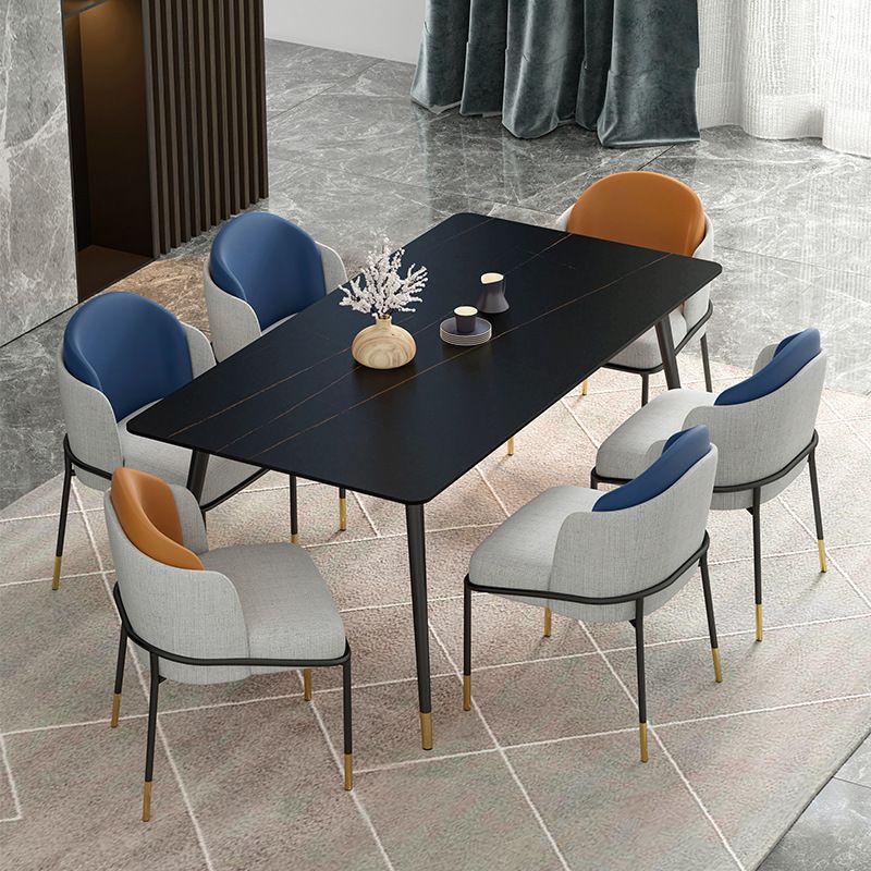 Stone Dining Table Contemporary Dining Table with 4 Black Legs Clearhalo ' dining_table' 'Dining Tables & Seating' 'Dining Tables' 'furn' 'furn_dining_table' 'Furniture' 'furniture_dining_table' 'Kitchen & Dining Furniture' 'kitchen&dining_furn' 'kitchen' 'kitchen_dining_table' 1200x1200_4cd4caf0-6671-4f4d-91f3-6d20b15821f1