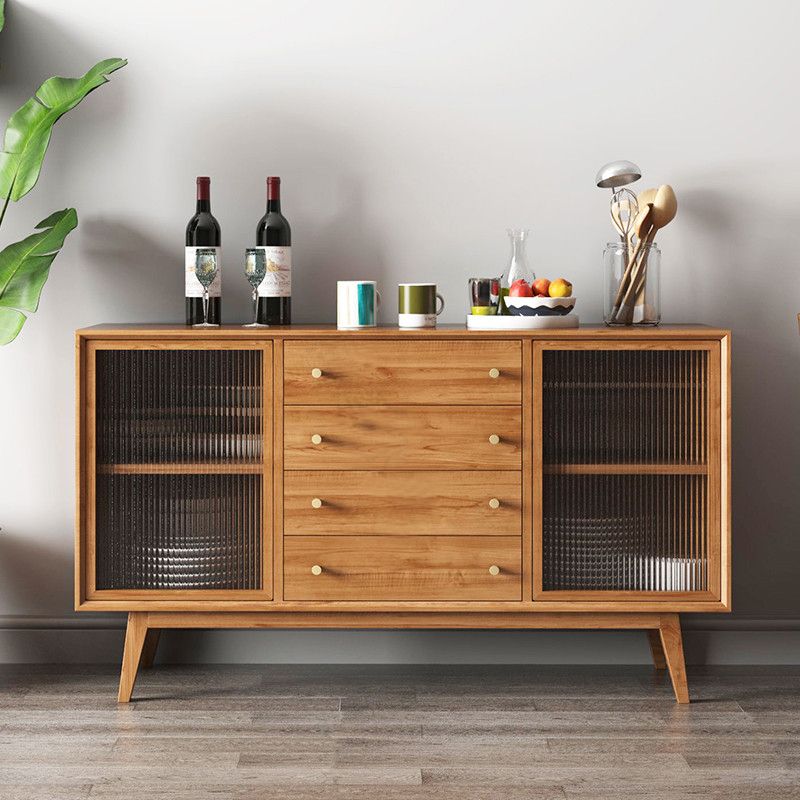 Porta della scheda laterale contemporanea e cassetto Sideboard in legno massiccio per sala da pranzo