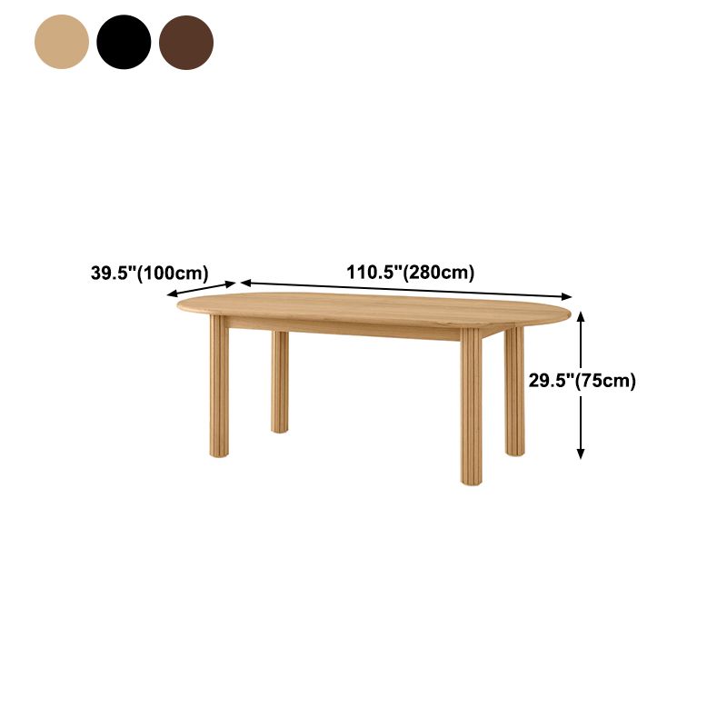 Mesa de comedor ovalada Mesa de comedor de madera maciza con 4 patas para cocina