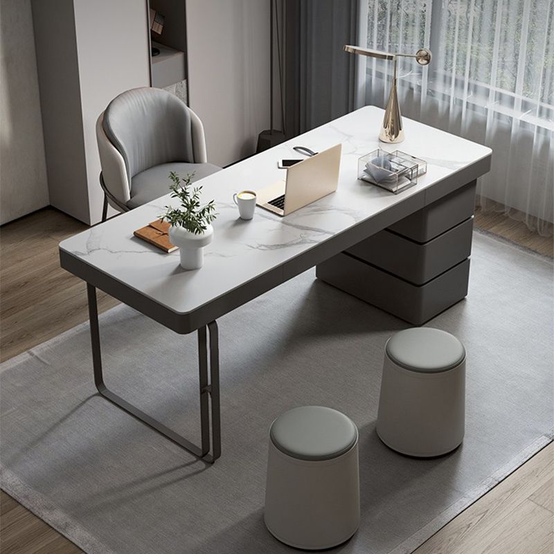 Zeitgenössischer Stein Schreibtisch Schlafzimmer Büroschreibtisch mit 3 Schubladen