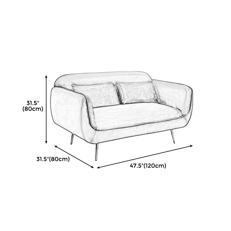 Velvet Modern Standard Tight Back Sofa 30"W Square Arm with Bolster Pillows Clearhalo 'furn' 'furn_sofas' 'Furniture' 'furniture_sofas' 'kitchen' 'kitchen_sofas' 'Living Room Furniture' 'Sofa' 'sofas' 1200x1200_4cd9a510-5d2b-4043-b4c4-b92cc583cf27