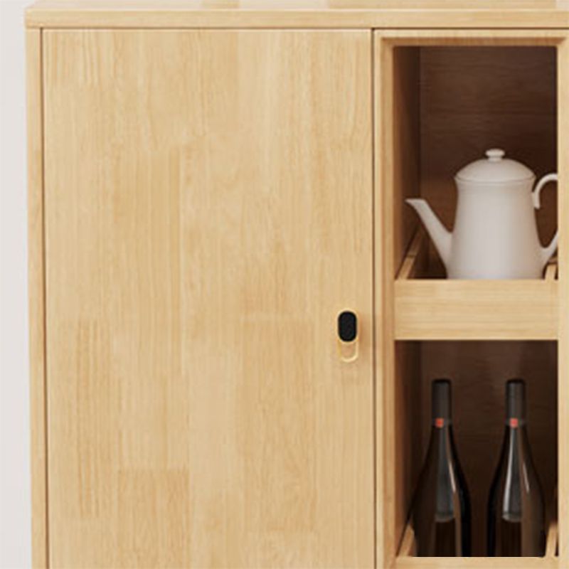 Hedendaags buffettafel massief hout 33.5 "H zijbord met kasten en laden