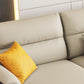 Folding Armrest Cushioning Backrest Sofa Bed White Imitation Leather Solid Wood Frame Sofa