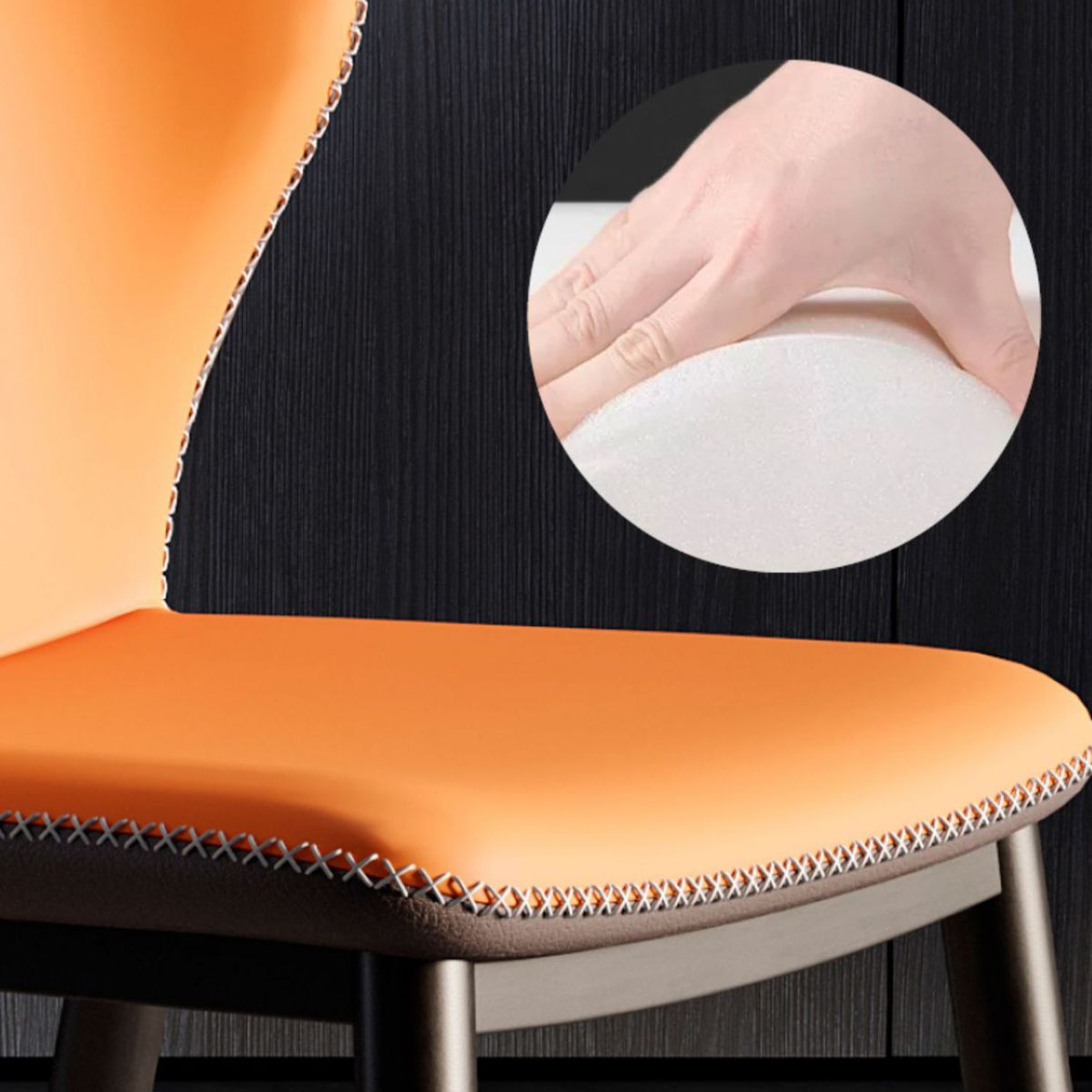 Industrial Style Wingback Dining Chairs Leather Dining Armless Chairs (Set of 2) Clearhalo ' kitchen&dining_furn' 'Dining Chairs' 'Dining Tables & Seating' 'dining_chair' 'furn' 'furn_dining_chair' 'Furniture' 'furniture_dining_chair' 'Kitchen & Dining Furniture' 'kitchen' 1200x1200_4cd9e1f4-d03c-4258-9e53-2c0db3be6b1d