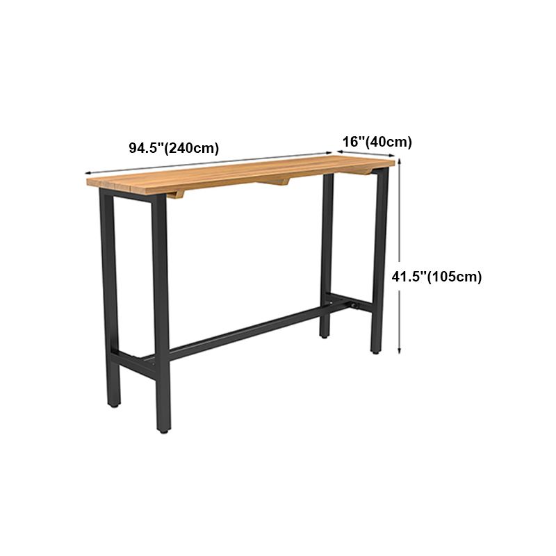 Industrial Bar Dining Table Solid Wood Bar Dining Table with Trestle Base Clearhalo 'Bar Furniture' 'Bar Tables' 'bar_tables' 'furn' 'furn_bar_tables' 'Furniture' 'furniture_bar_tables' 'Kitchen & Dining Furniture' 1200x1200_4cdb3950-a664-4f72-a0bd-8ea7c0430e8e