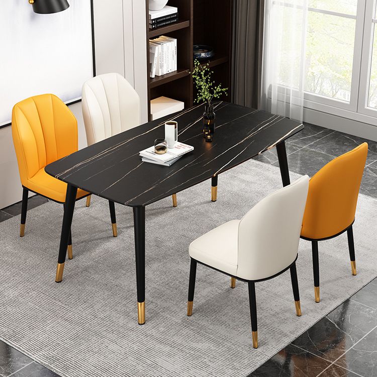 Scandinavian Style Wingback Chairs Leather Dining Side Chairs for Kitchen Clearhalo ' kitchen&dining_furn' 'Dining Chairs' 'Dining Tables & Seating' 'dining_chair' 'Furniture' 'furniture_dining_chair' 'Kitchen & Dining Furniture' 'kitchen' 1200x1200_4cdbd45f-2fd0-41d1-822f-16bf3e28dab1